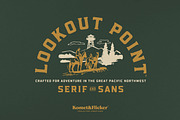 Lookout Point - A Rustic Font, a Serif Font by Komet & Flicker (Thumbnail 1 of 15)