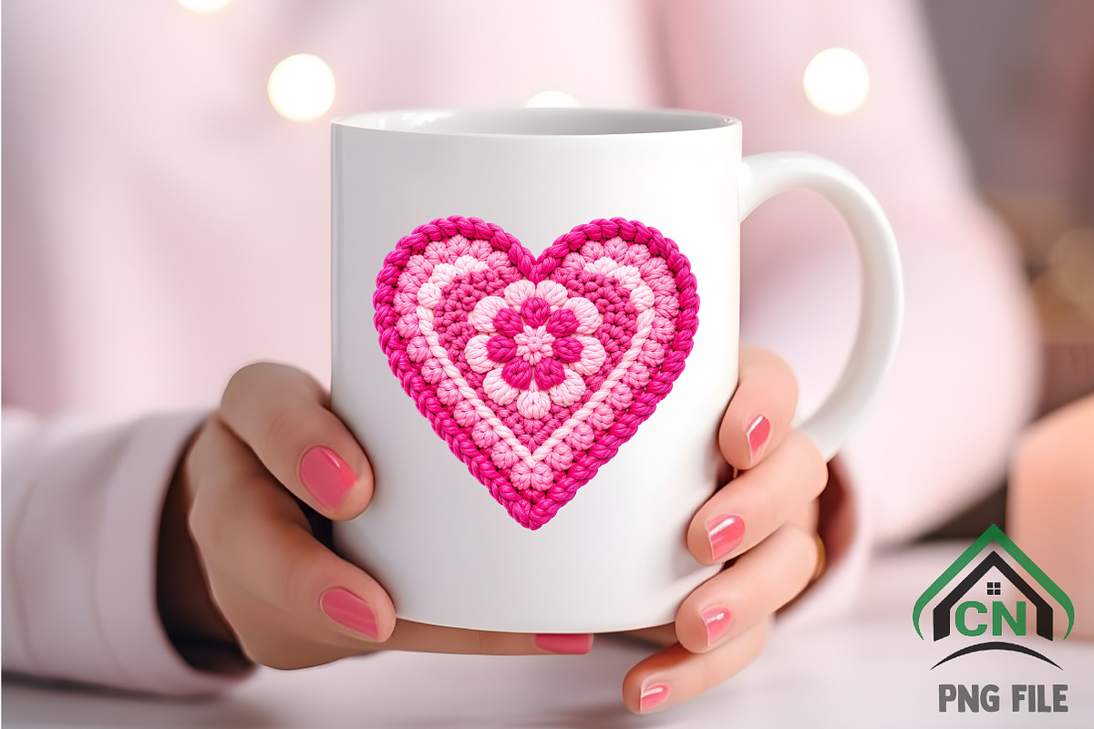 Faux Yarn Crochet Valentine Heart, an Illustration by Craft Nest (Photo 5 of 8)