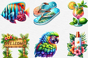Tropical Clipart Watercolor, Tropica, an Illustration by Black Bird Studio (Thumbnail 4 of 6)