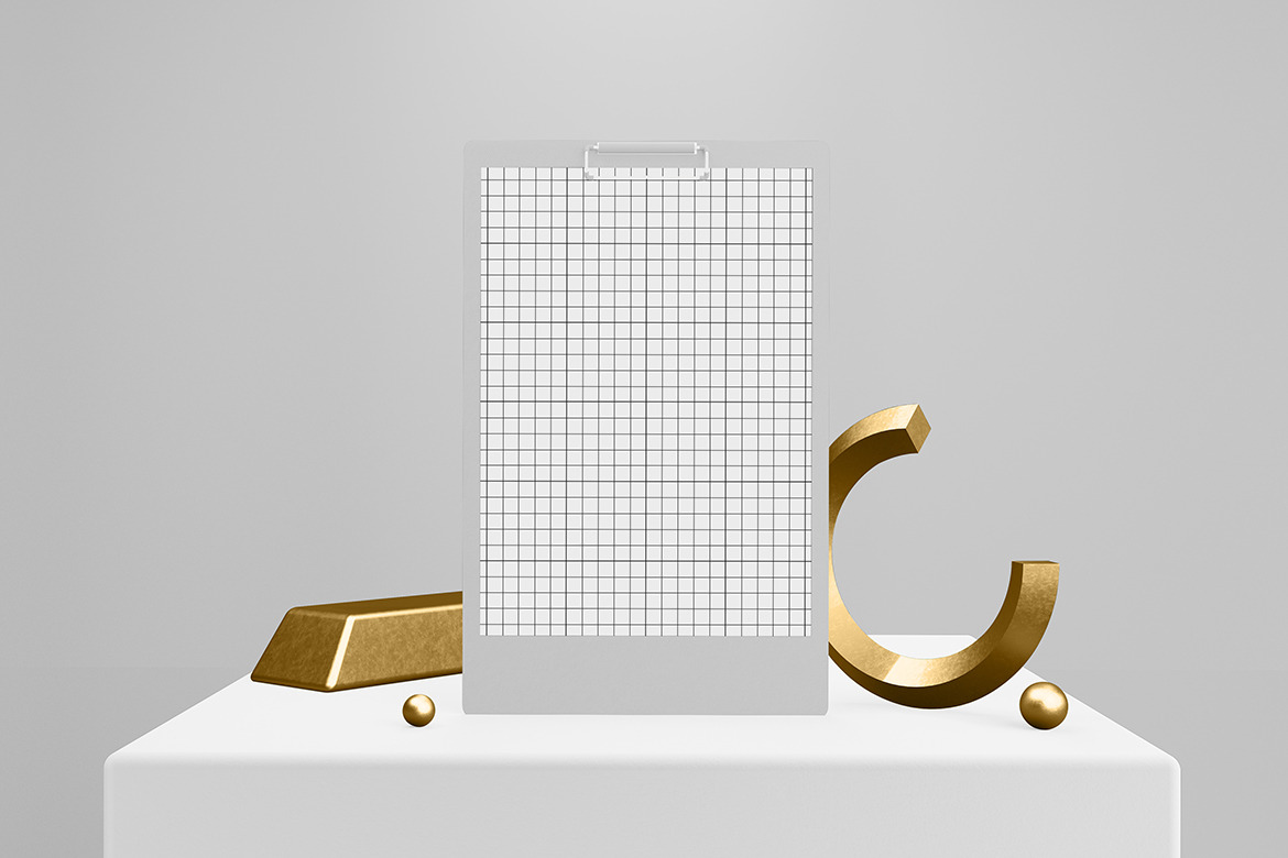 Golden Resume Mockup, an Advertising Mockup by Qaleb Studio