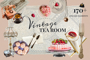 VINTAGE Tea Room Collage, an Object Graphic by Anzhelika