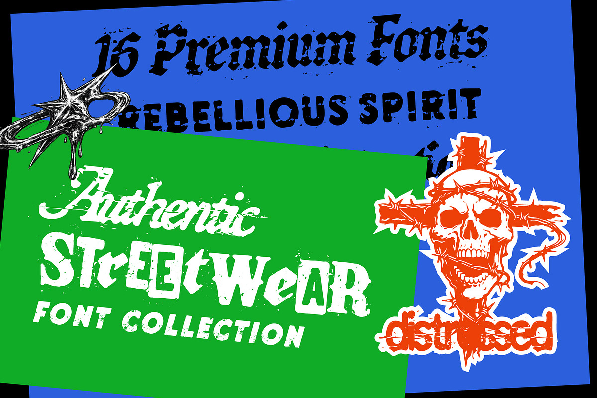 Authentic Streetwear - Font Bundle, a Blackletter Font by Edignwn Type (Photo 1 of 11)