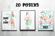 Flamingo hand-drawn collection, an Animal Illustration by Samsonchik Store (Thumbnail 2 of 7)