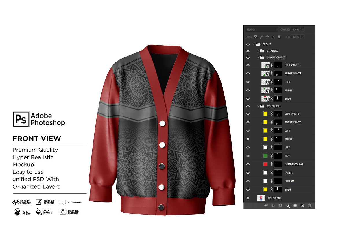 Mens Drafting Cardigan Mockup, a Hoody Mockup by Nanggroe Scripting (Photo 6 of 9)