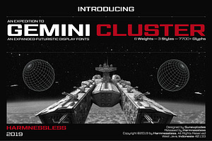 Gemini Cluster - Expanded Fonts, a Sans Serif Font by HARMNESSLESS