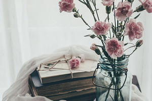 Old books still life