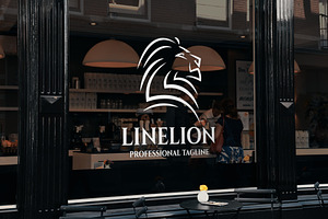 Line Lion Animal Logo