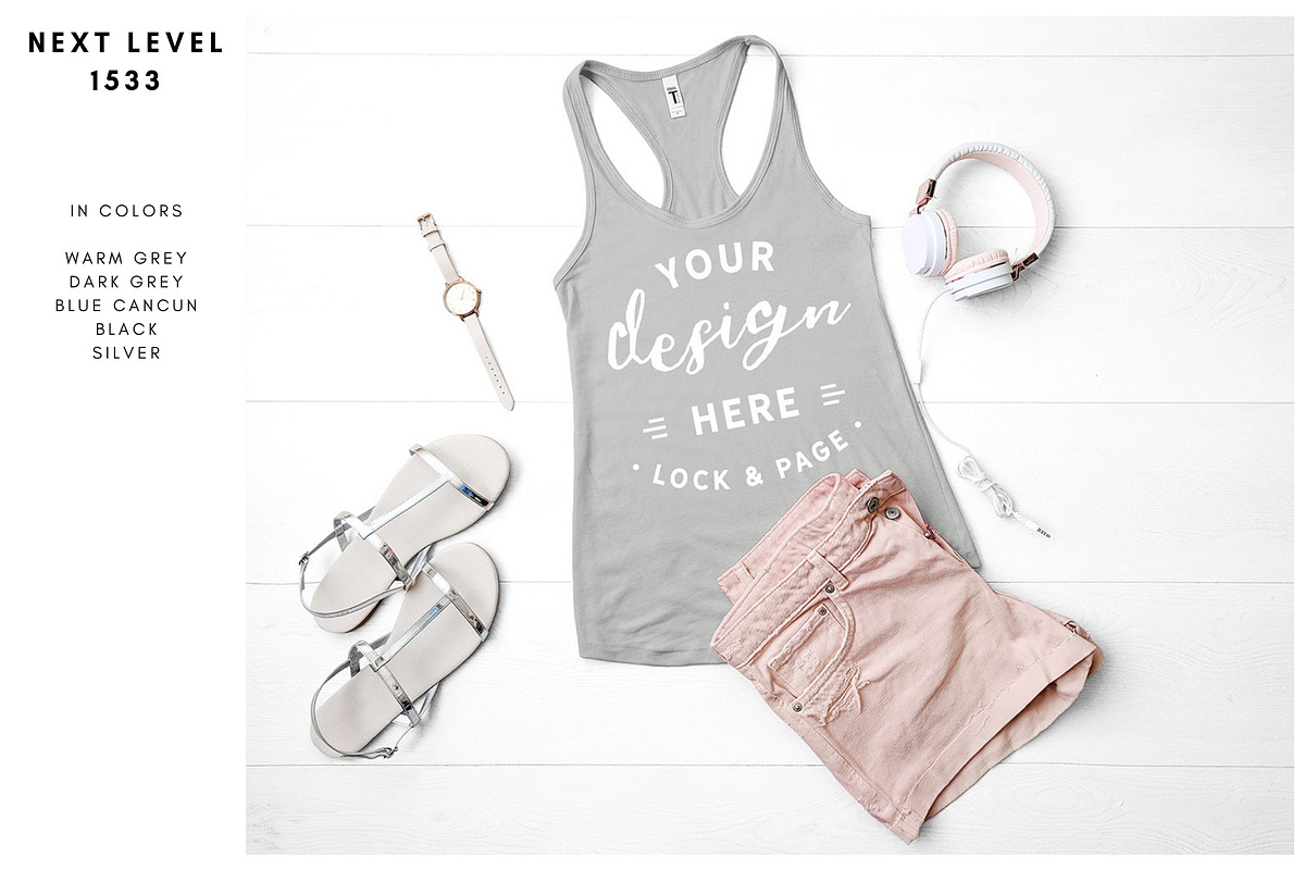 Next Level 1533 Tank Mockup Bundle, a Shirt Mockup by lock and page (Photo 5 of 35)