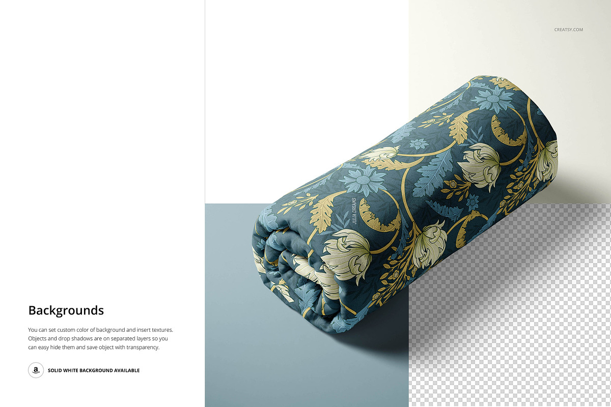 Brushed Polyester Fabric Mockup, a Merchandise Mockup by creatsy5 (Photo 11 of 13)