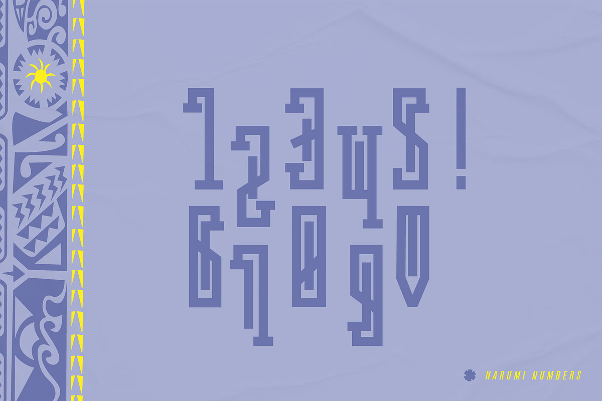 Narumi - Abstract Tribal Display, a Slab Serif Font by HipFonts (Photo 3 of 9)
