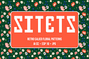 SITETS 12 retro floral patterns, a Pattern Graphic by Minkina (Thumbnail 1 of 4)