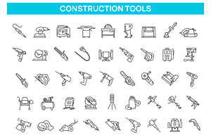 Work and construction tools, an Outline Icon by Tettygreen
