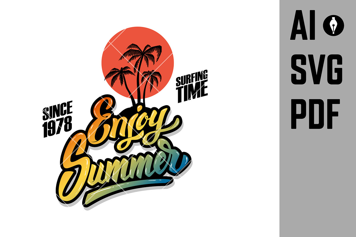 Enjoy summer. Emblem template, an Object Graphic by Vectorhight ...