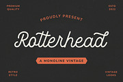 Rotterhead Monoline Vintage Font, a Script Font by Seagulls Creative (Thumbnail 1 of 8)