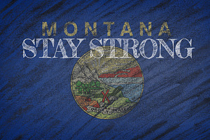 Montana ,flag illustration. Coronavi
