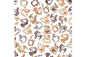 Seamless Pattern Of Coffee Cups