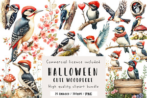 Downy Woodpecker Clipart, Cute Woodp, an Illustration by CreationArt