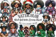 Black Girl Winter Evening Clipart, an Illustration by Designking (Thumbnail 1 of 5)
