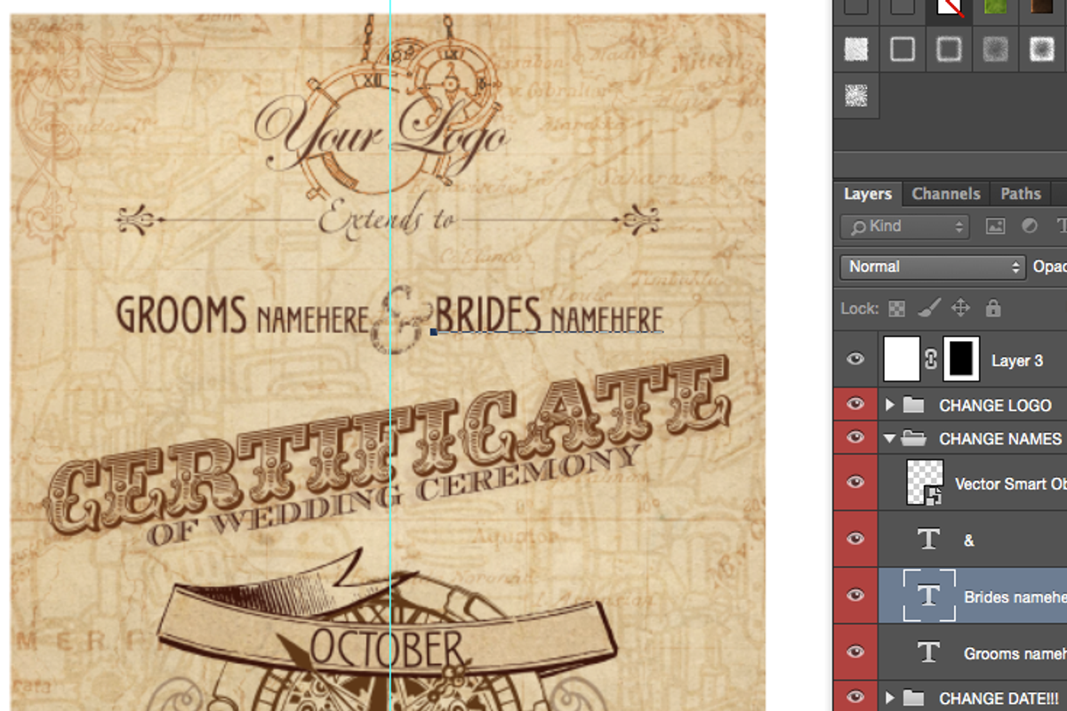 Steampunk wedding certificate PSD, an Illustration by art.podolski (Photo 3 of 3)