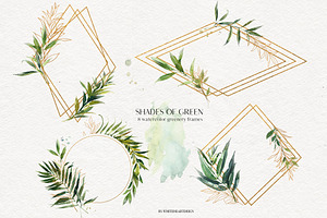 Shades Of Green Watercolor Clipart