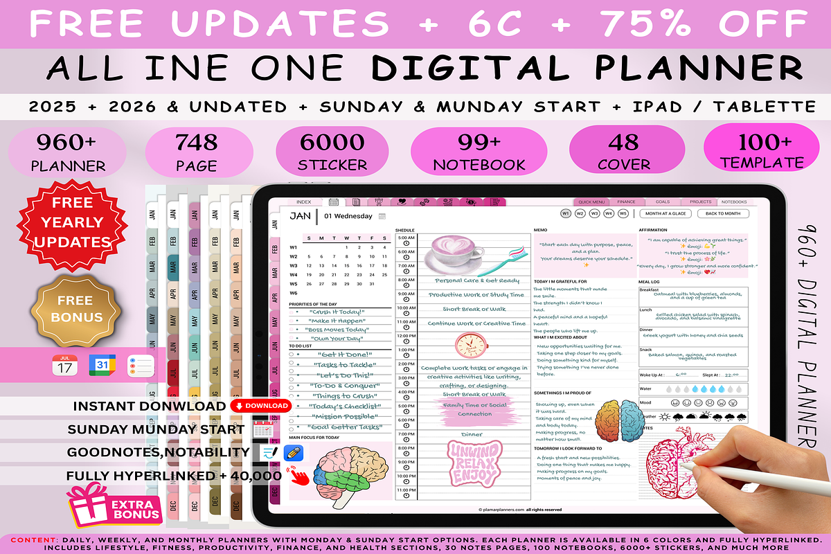 Budget Digital Planner iPad 2025, a Templates & Theme by Plamarplanners (Photo 1 of 8)