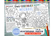 Editable Astronaut Party Placemat, an Invitation Template by ArtfulStudio (Thumbnail 1 of 3)