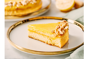 Piece of delicious lemon tart, cake, a Food & Drink Photo by Fascinadora