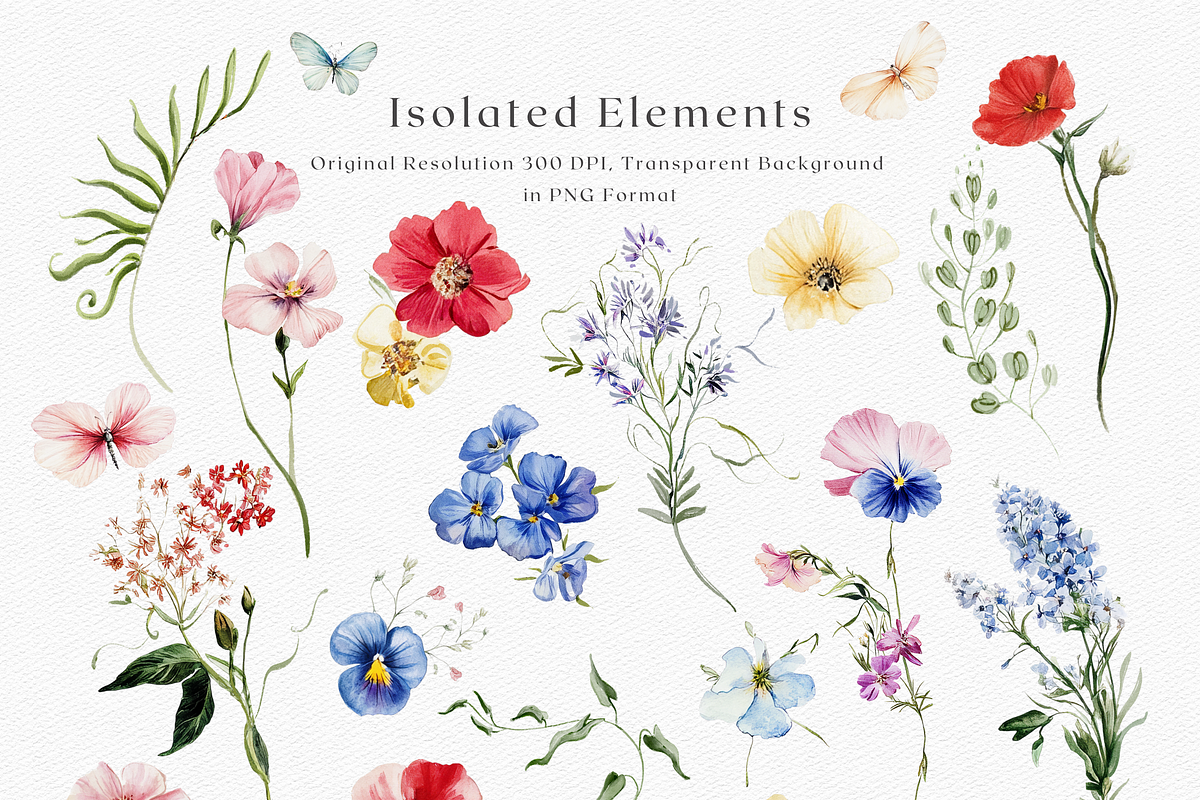 Whimsical Wildflowers - Watercolor, a Decorative Illustration by ThaismotaCreativeCo (Photo 3 of 9)