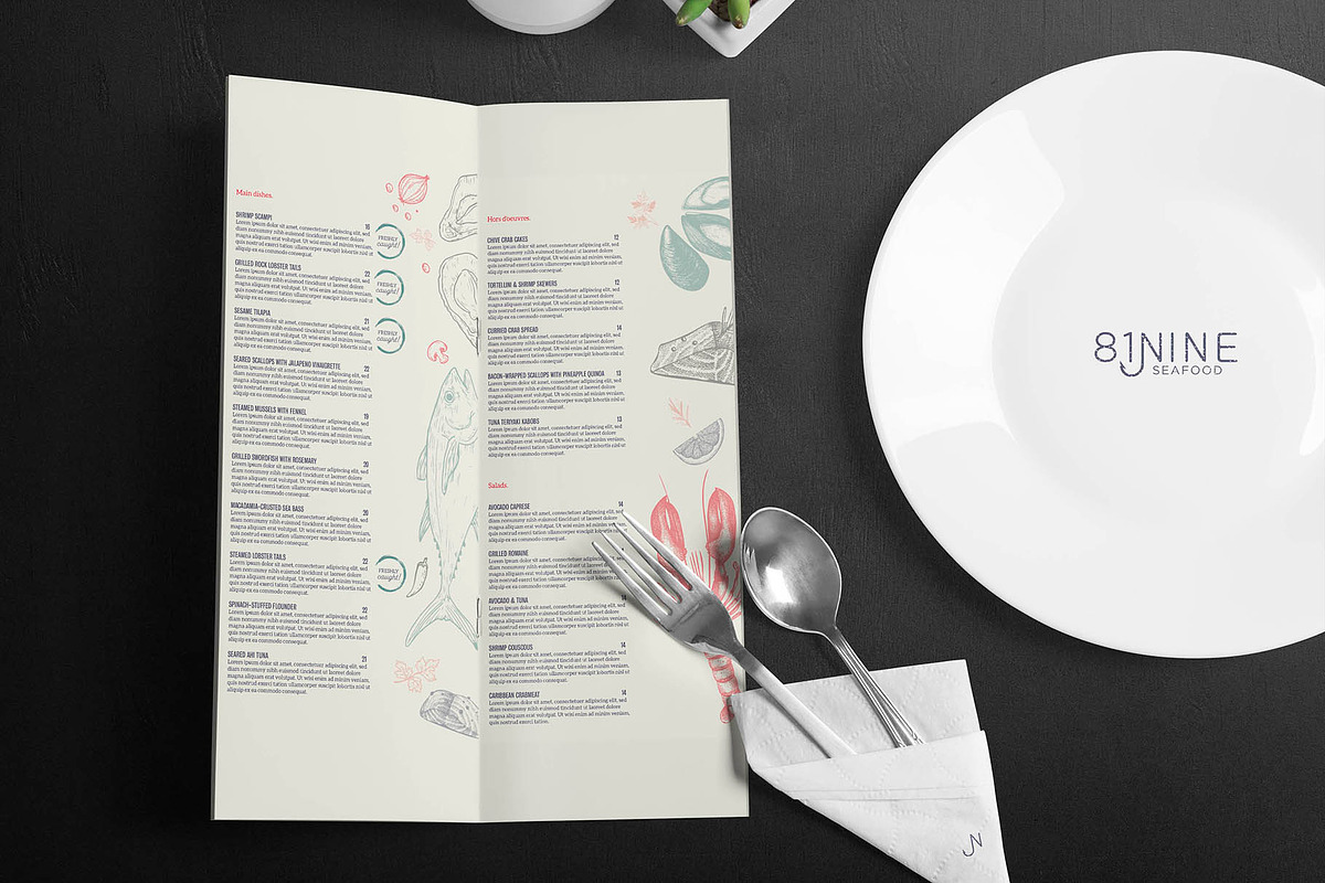 Seafood Restaurant Branding Pack, a Templates & Theme by Aurum Creative (Photo 3 of 10)