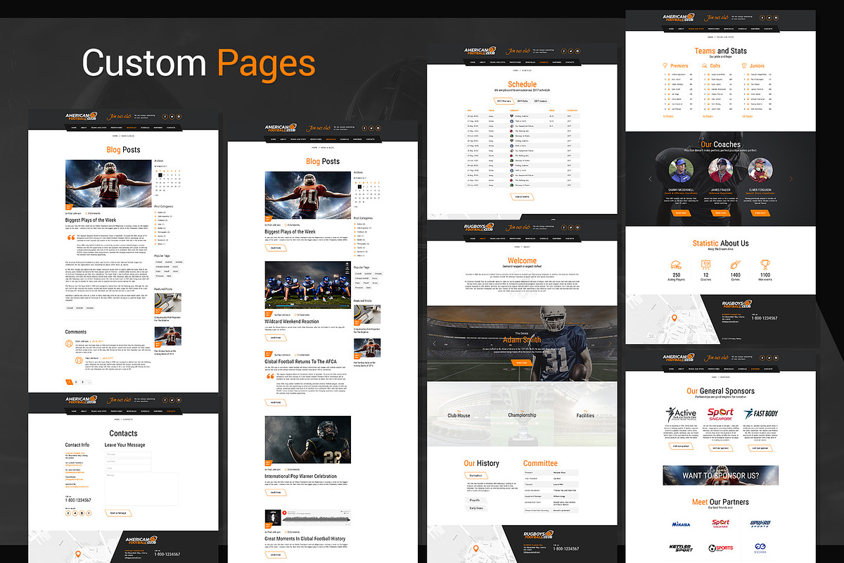 American Football - WordPress theme, a WordPress Template by TonyTemplates (Photo 5 of 5)