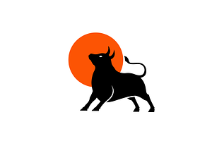 powerful black bull logo design, a Branding & Logo Template by devastd