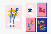 Asian Dragons | Cliparts, Patterns, an Animal Illustration by Felizabeth Design (Thumbnail 9 of 13)