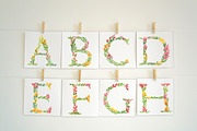 Watercolor floral alphabet, an Illustration by swiejko (Thumbnail 2 of 6)