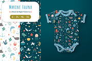 Marine Animals—2 Seamless Patterns, an Illustration by ApollinariaManko (Thumbnail 1 of 5)
