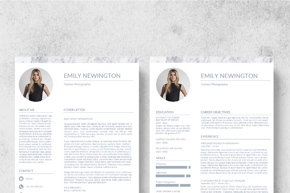 Marble Resume Template+Business Card, a Resume Template by Made By Hamilton (Photo 2 of 4)
