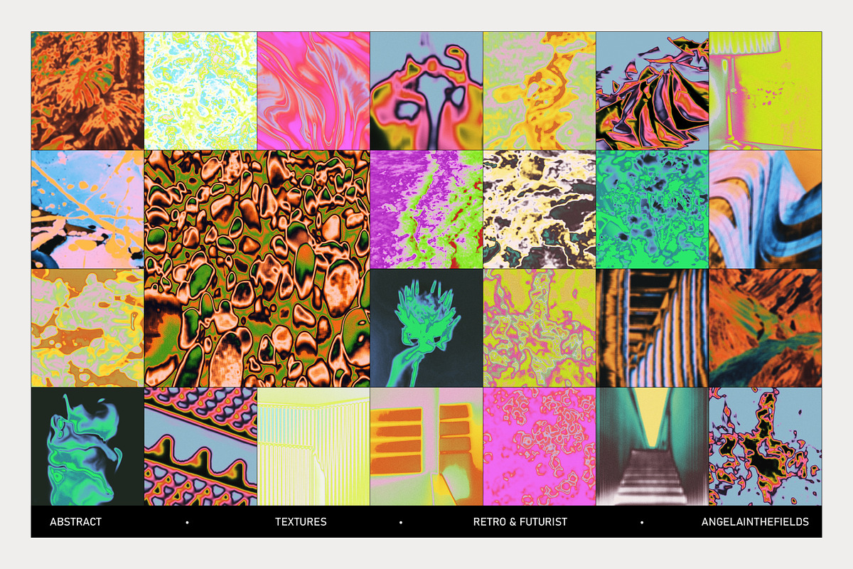 50 Psychedelic Textures Set, a Texture Graphic by angelainthefields (Photo 5 of 8)