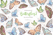 Watercolor butterflies 2., a Texture Illustration by BrushArtDesigns (Thumbnail 1 of 7)