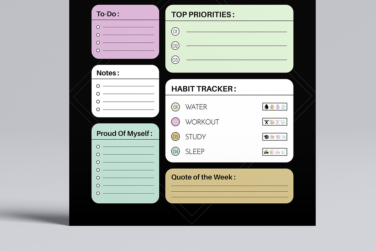 Weekly Planner Minimal Clean Layout