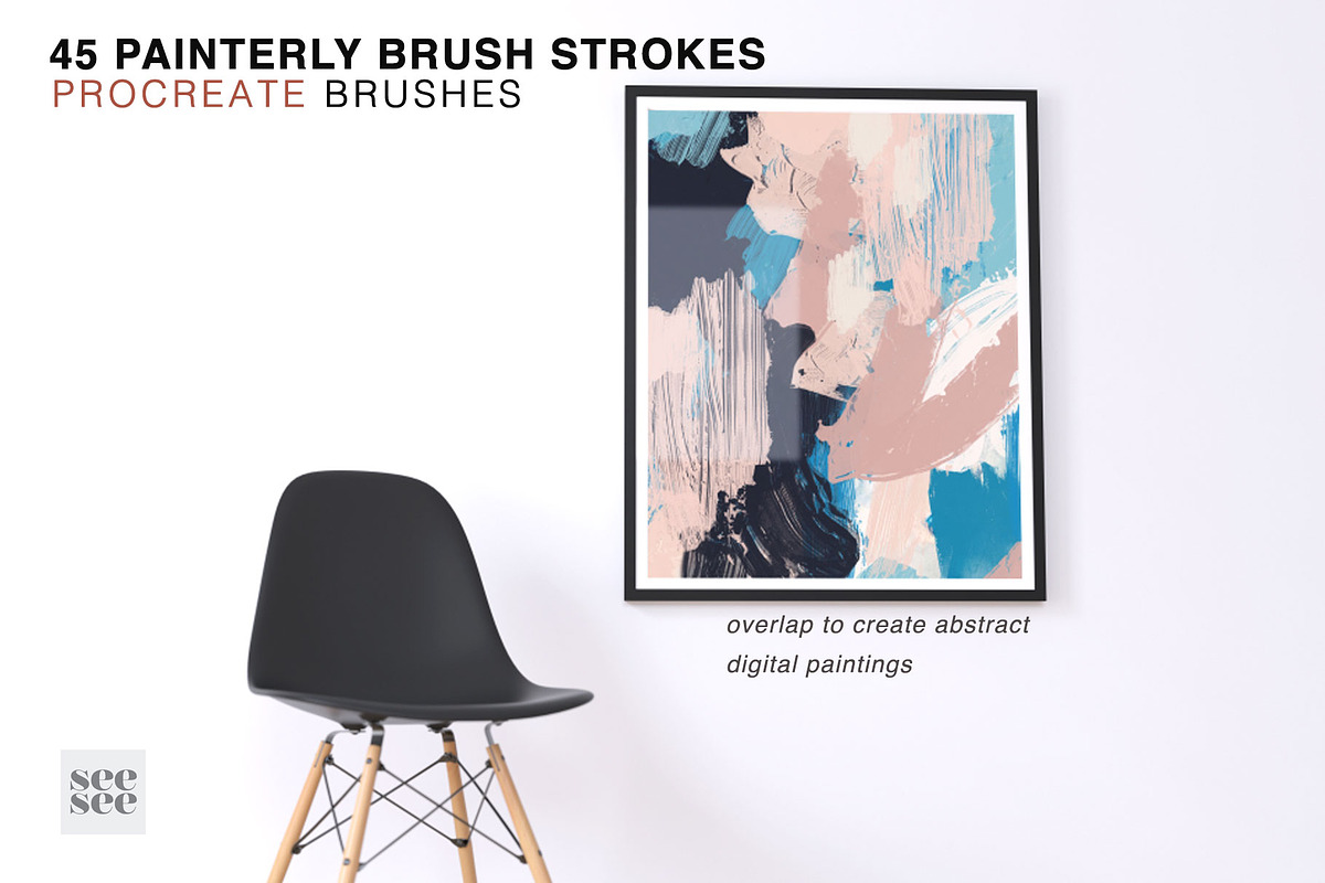45 Procreate Painterly Brush Stamps, a Brush Add-On by CC CREATIVE CO (Photo 14 of 15)