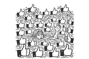 Person Drowning In Social Media