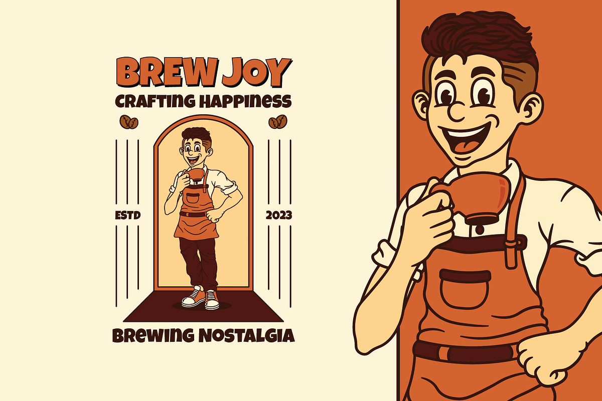 Retro Barista Illustration, a Work Illustration by Decoconio Design (Photo 1 of 3)