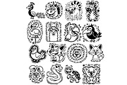 Zoo doodle composition svg animals, an Object Graphic by SketchArtStudio (Thumbnail 3 of 3)