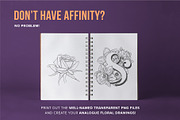 70 Flower Stamp Affinity Brushes, a Brush Add-On by Riveros Illustration (Thumbnail 8 of 9)