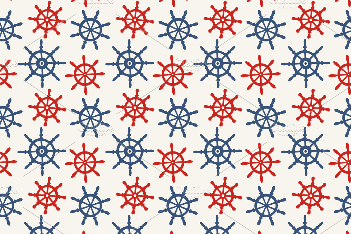 16 Nautical Retro Patterns & Borders, a Pattern Graphic by Adiemus (Photo 8 of 13)