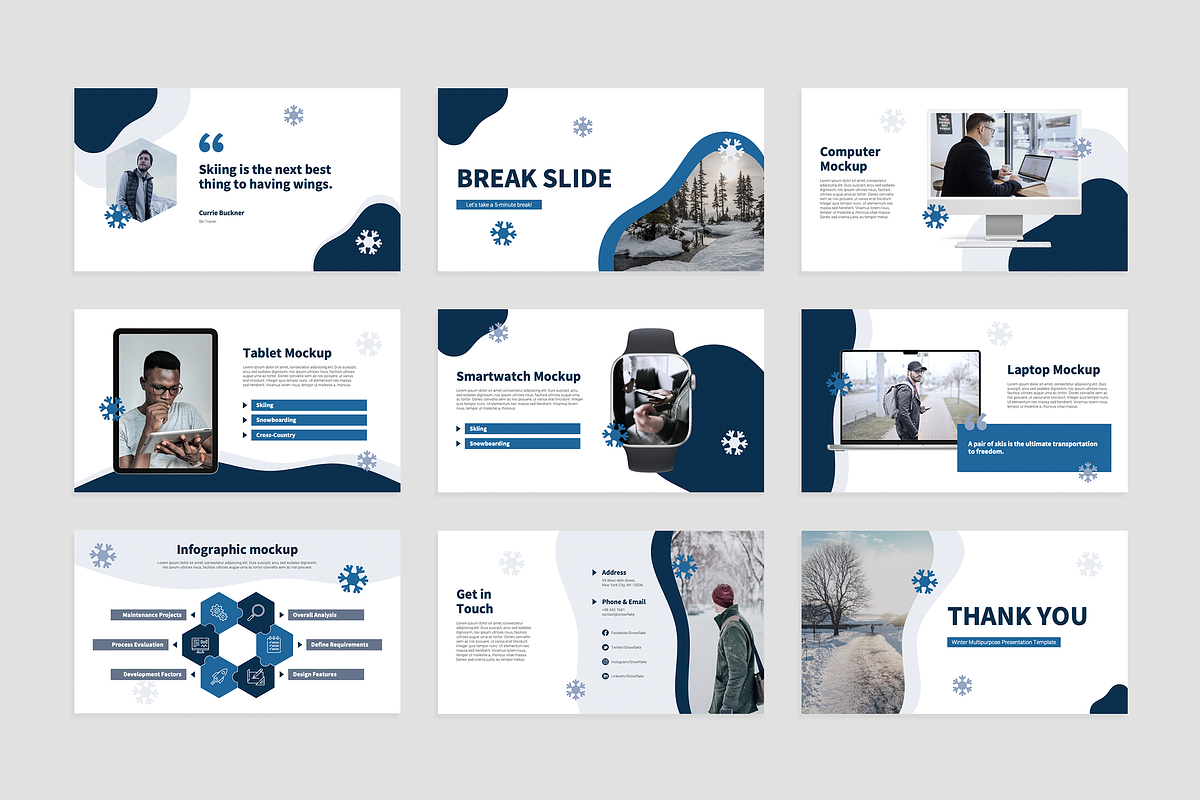 Winter Theme Google Slides Template, a Presentation Template by Flat Icons (Photo 2 of 4)