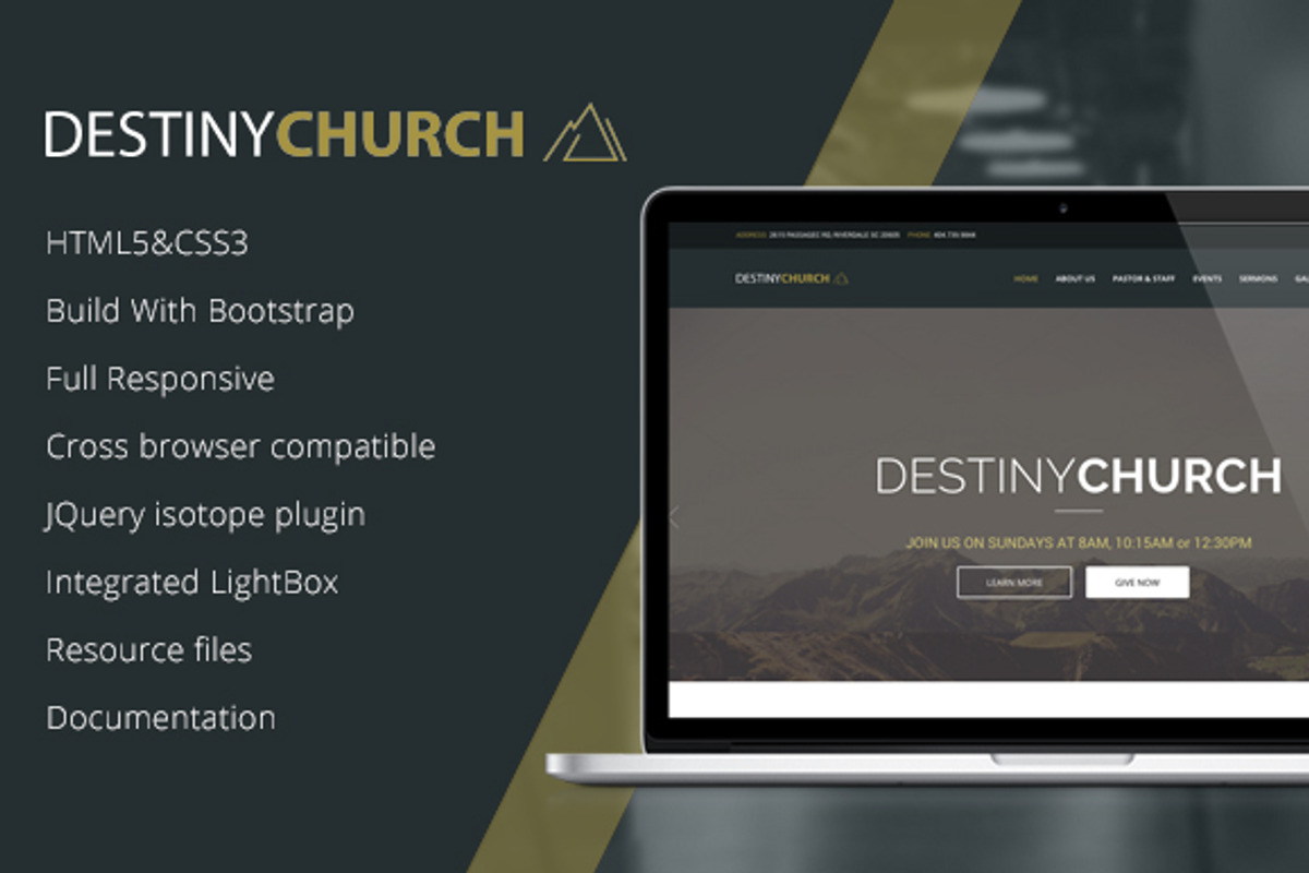 DestinyChurch Theme, a Bootstrap Template by Canvalta (Photo 1 of 4)