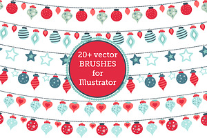 Christmas Vector Brushes & Pattern