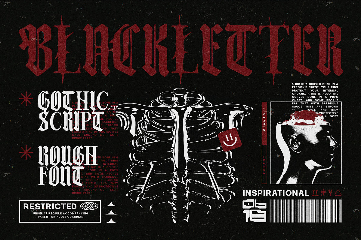 Dark Brutal Typeface, a Blackletter Font by alit design (Photo 4 of 17)