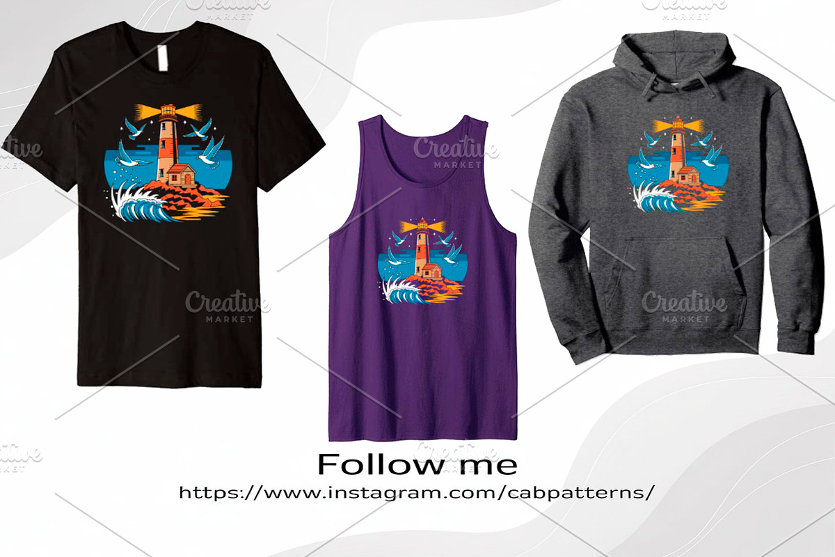 Lighthouse Old School Desing, a Graphic by CABPatterns