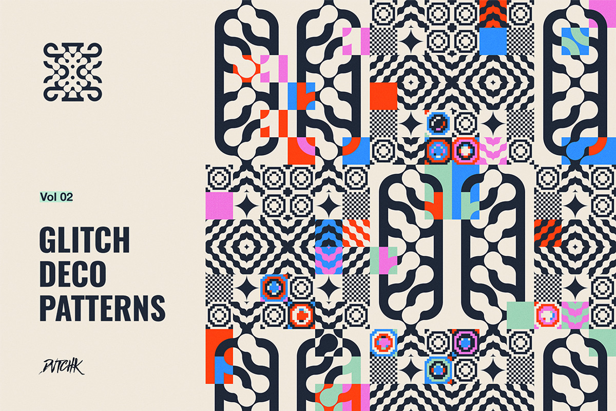 Glitch Deco Patterns Vol. 02, a Pattern Graphic by dvtchk (Photo 3 of 4)